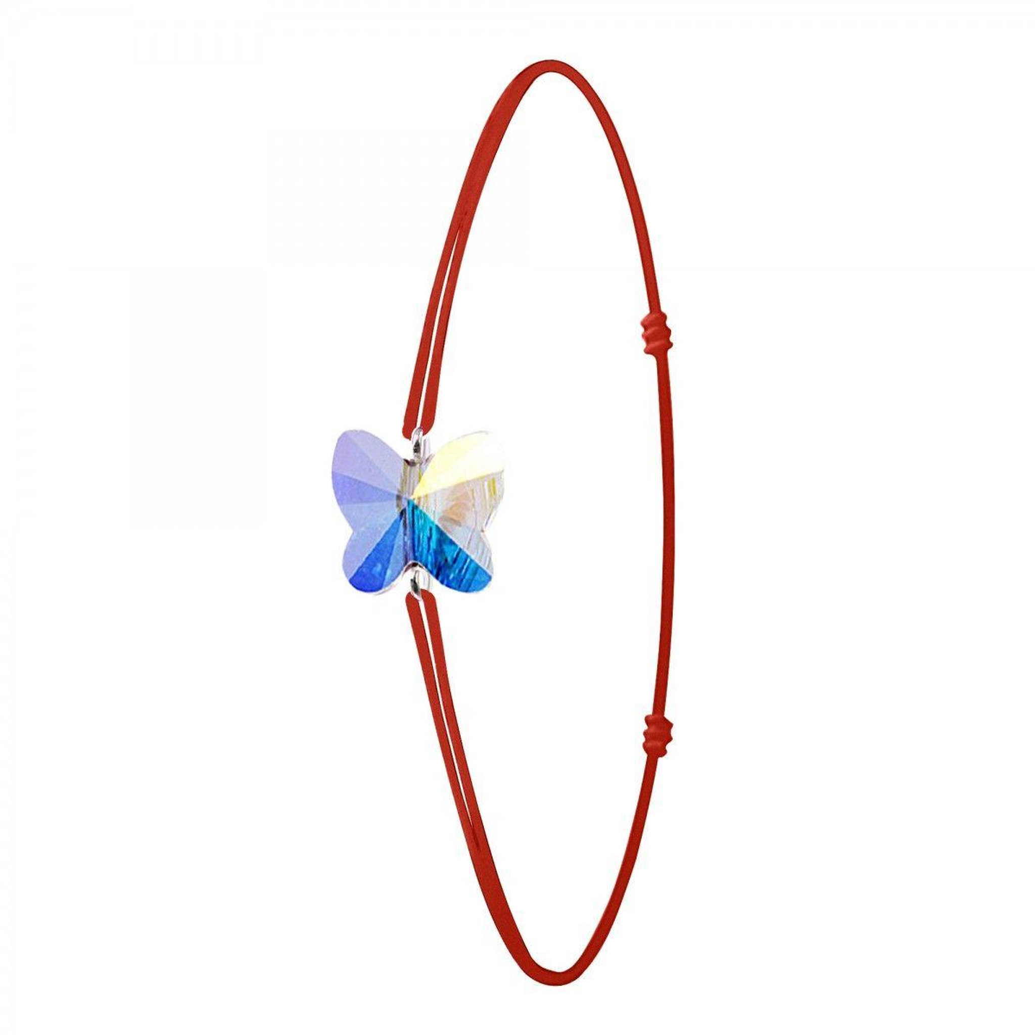 SC CRYSTAL Bracelet rouge et papillon SC Crystal orné de Cristaux scintillants