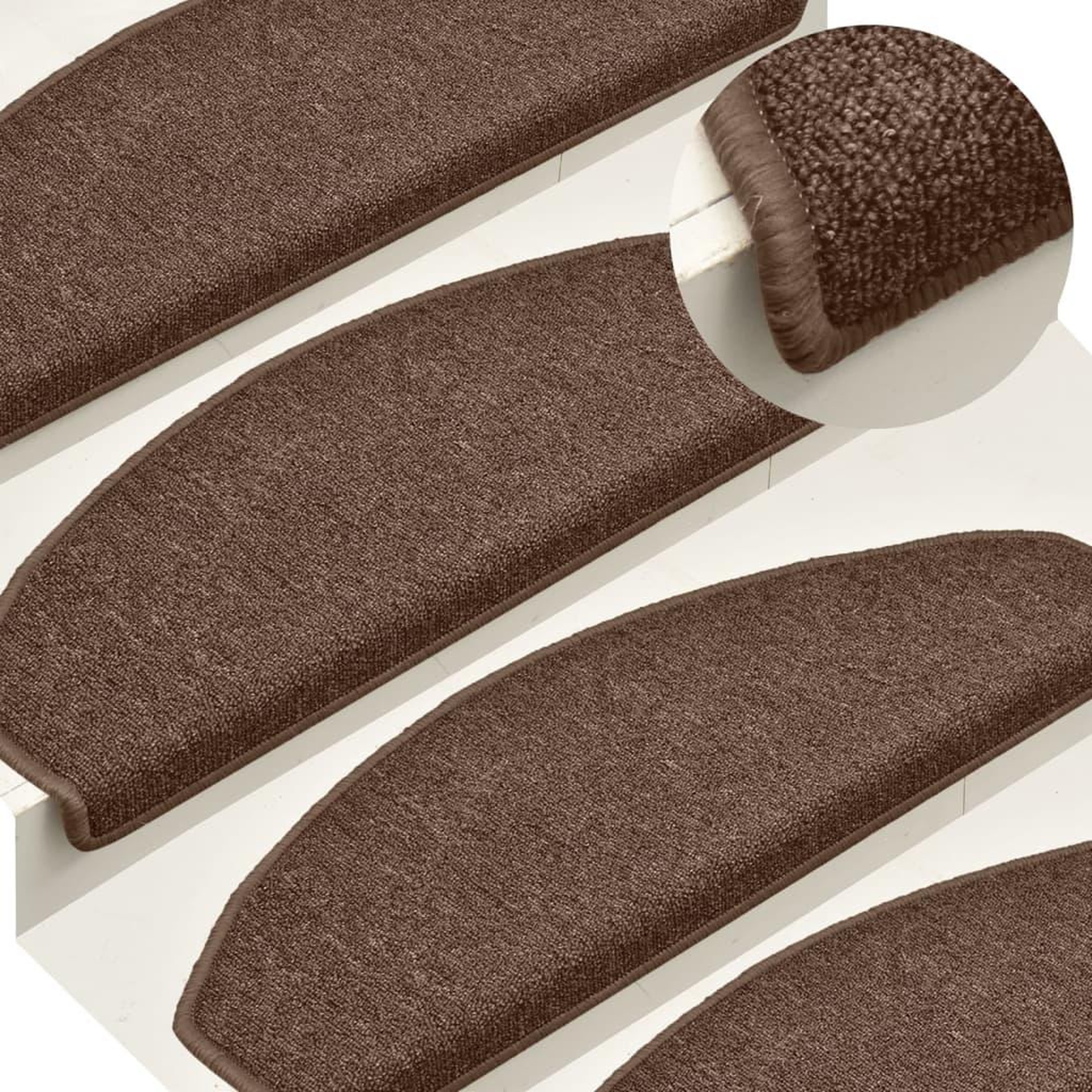 Voir la diapositive 1 : VIDAXL Tapis de marches d'escalier 15 pcs Marron 65x24x4 cm