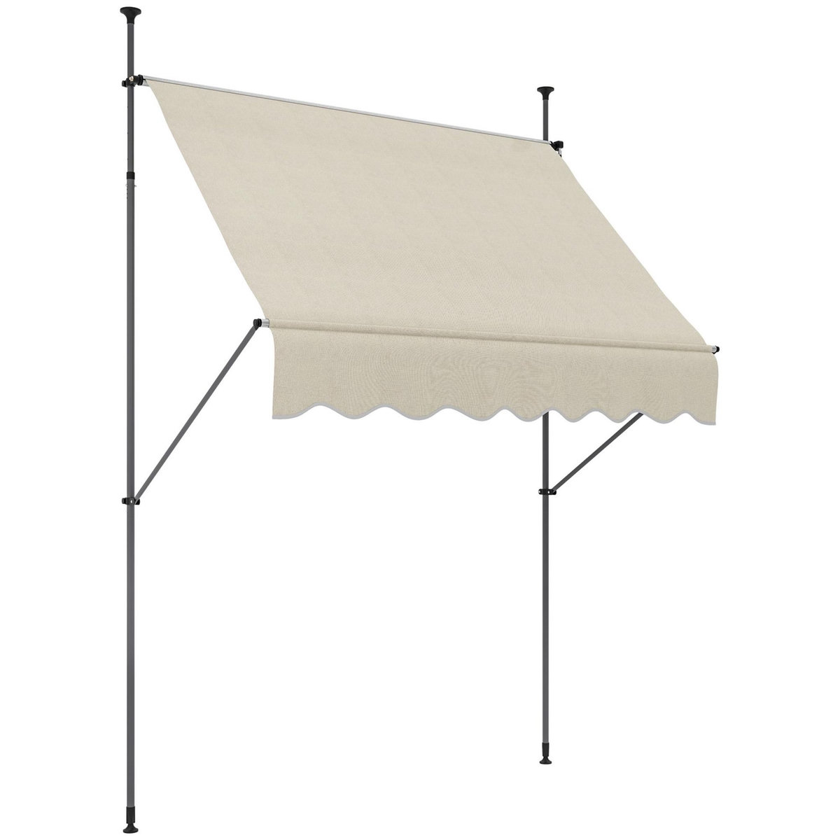 OUTSUNNY Store banne autoportant manuel inclinable rétractable 2 x 1,2(avancée) x 2,1-3H.m aucun perçage sable