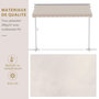 Voir la diapositive 4 : OUTSUNNY Store double pente manuel rétractable inclinaison réglable acier époxy blanc polyester imperméabilisé anti-UV beige dim. 3L x 2,95l x 2,6H m