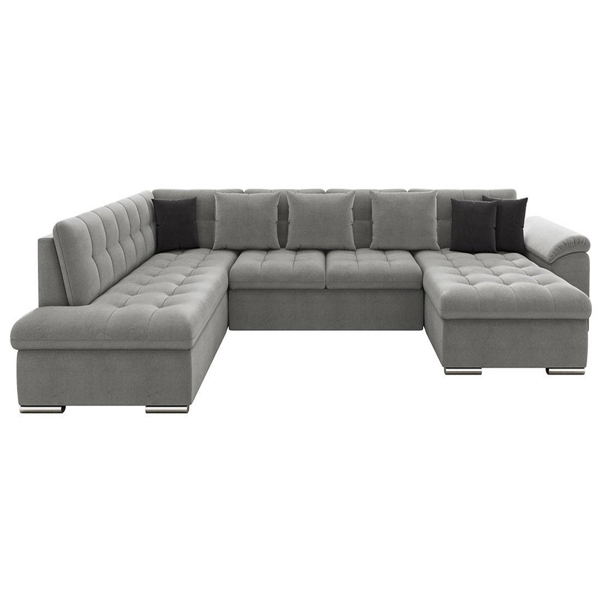 Voir la diapositive 2 : BEST MOBILIER Chuck - canapé panoramique xxl - convertible avec coffre - 7 places - gauche