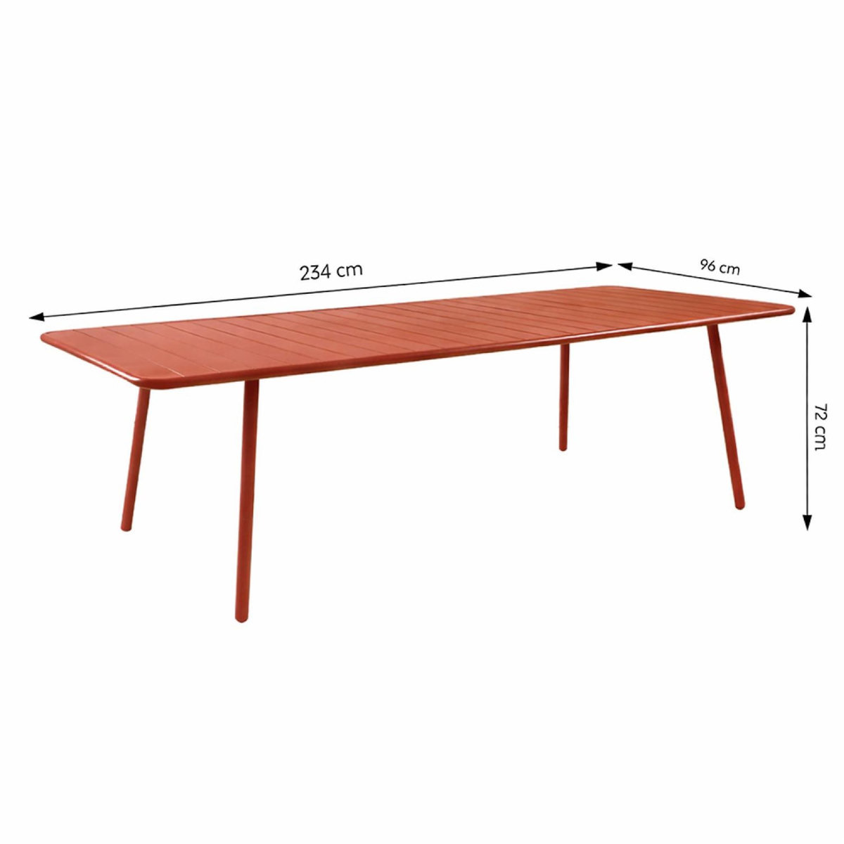 CONCEPT USINE Ensemble table de jardin 234 cm et 10 chaises terracotta BERGAME