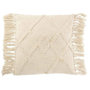 Voir la diapositive 1 : Paris Prix Coussin Déco Franges  Losange  50x50cm Beige