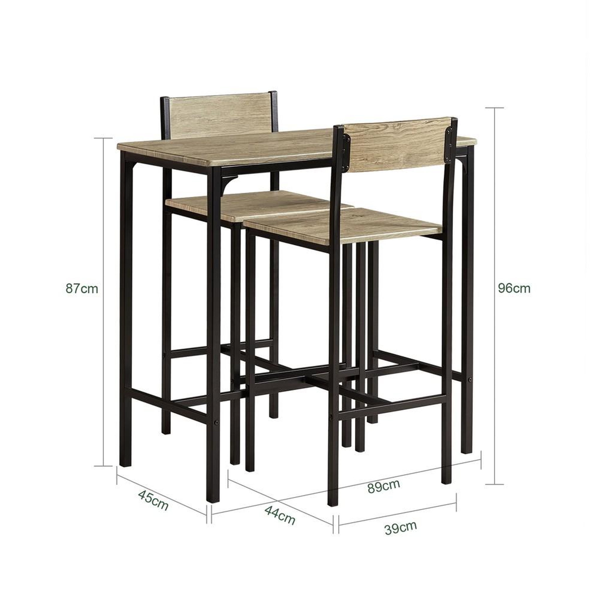 Voir la diapositive 3 : SOBUY SoBuy - Ensemble de table avec 2 chaises et 2 tabourets - Industriel - OGT03