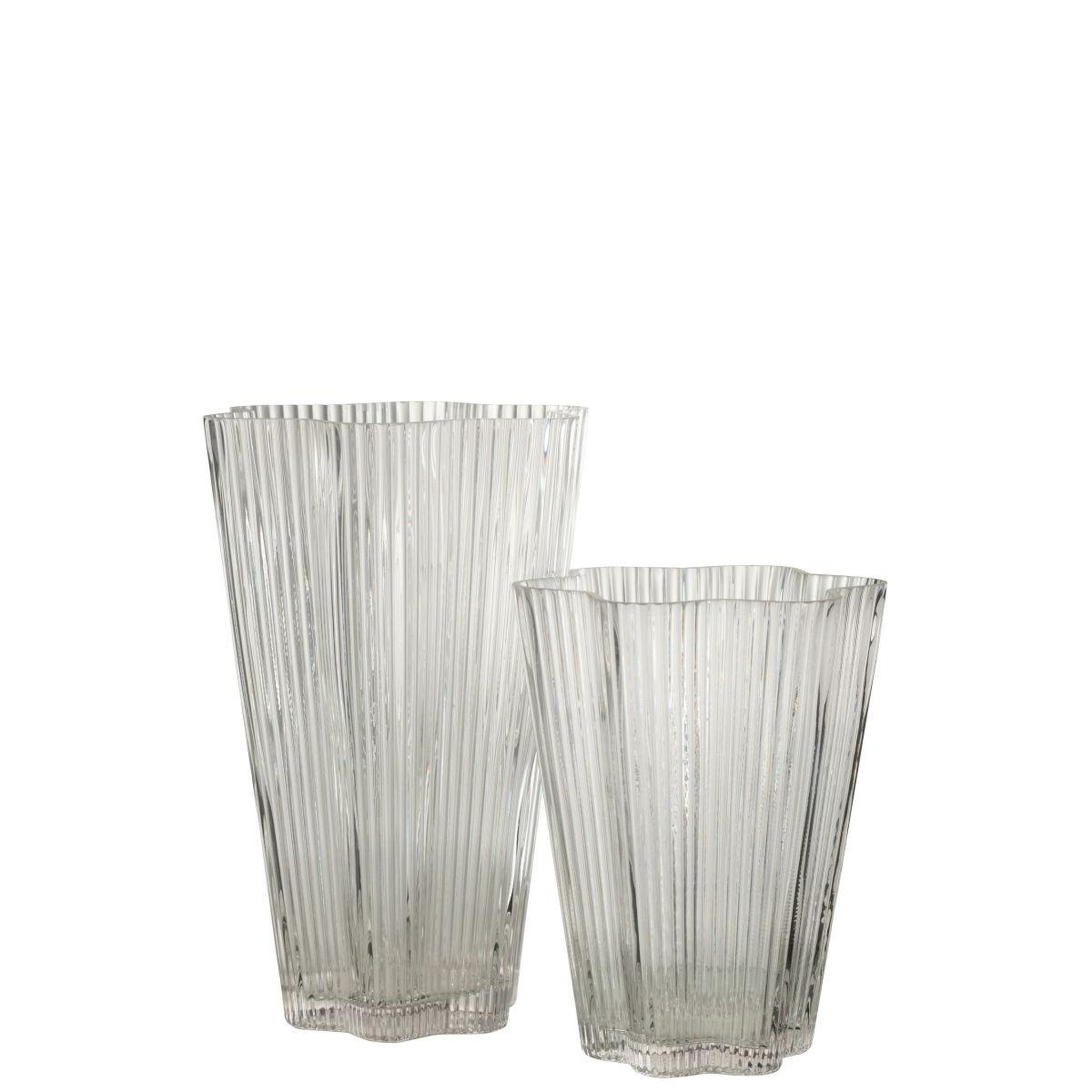 Voir la diapositive 2 : J-LINE Vase design en verre  clara  26cm transparent