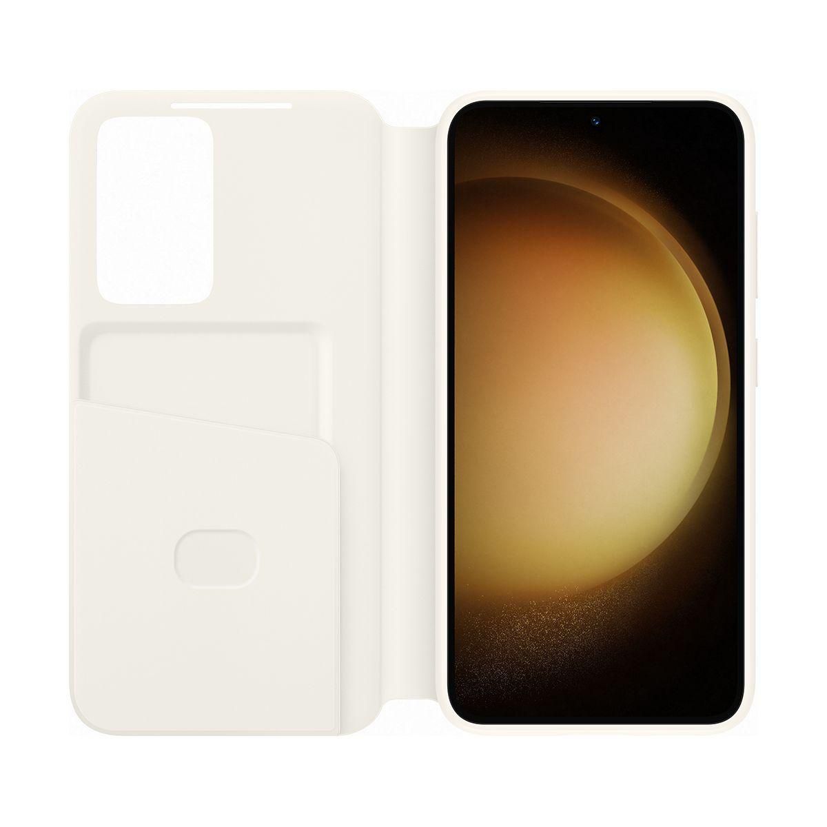 Samsung Etui S23 Smart View porte-carte Creme