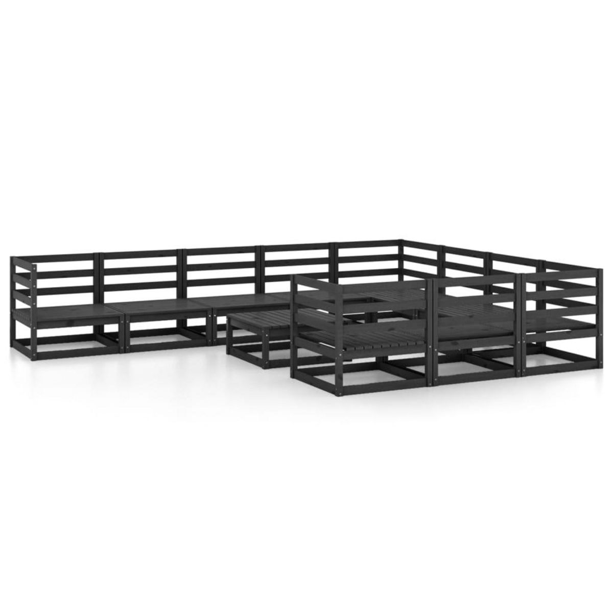 VIDAXL Salon de jardin 11 pcs bois de pin massif