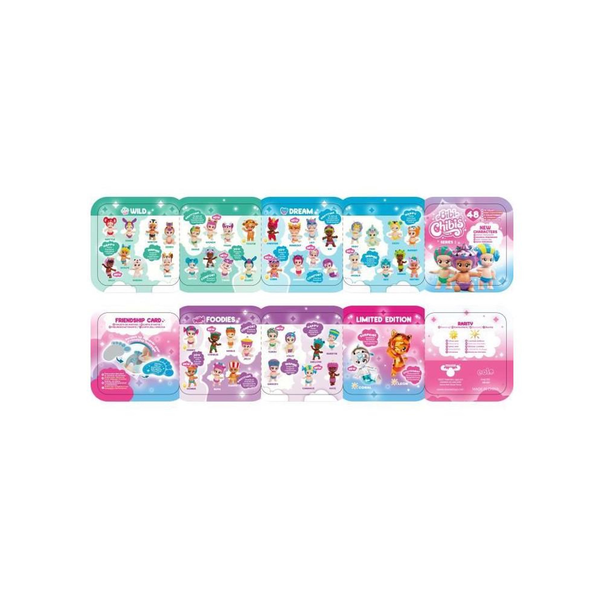 Voir la diapositive 4 : BANDAI Mini-figurines bébé a collectionner - BANDAI - BIBI CHIBIS - Pack de 5 - Modele Aléatoire - 5 Figurines Chibi Dont 3 Mysteres