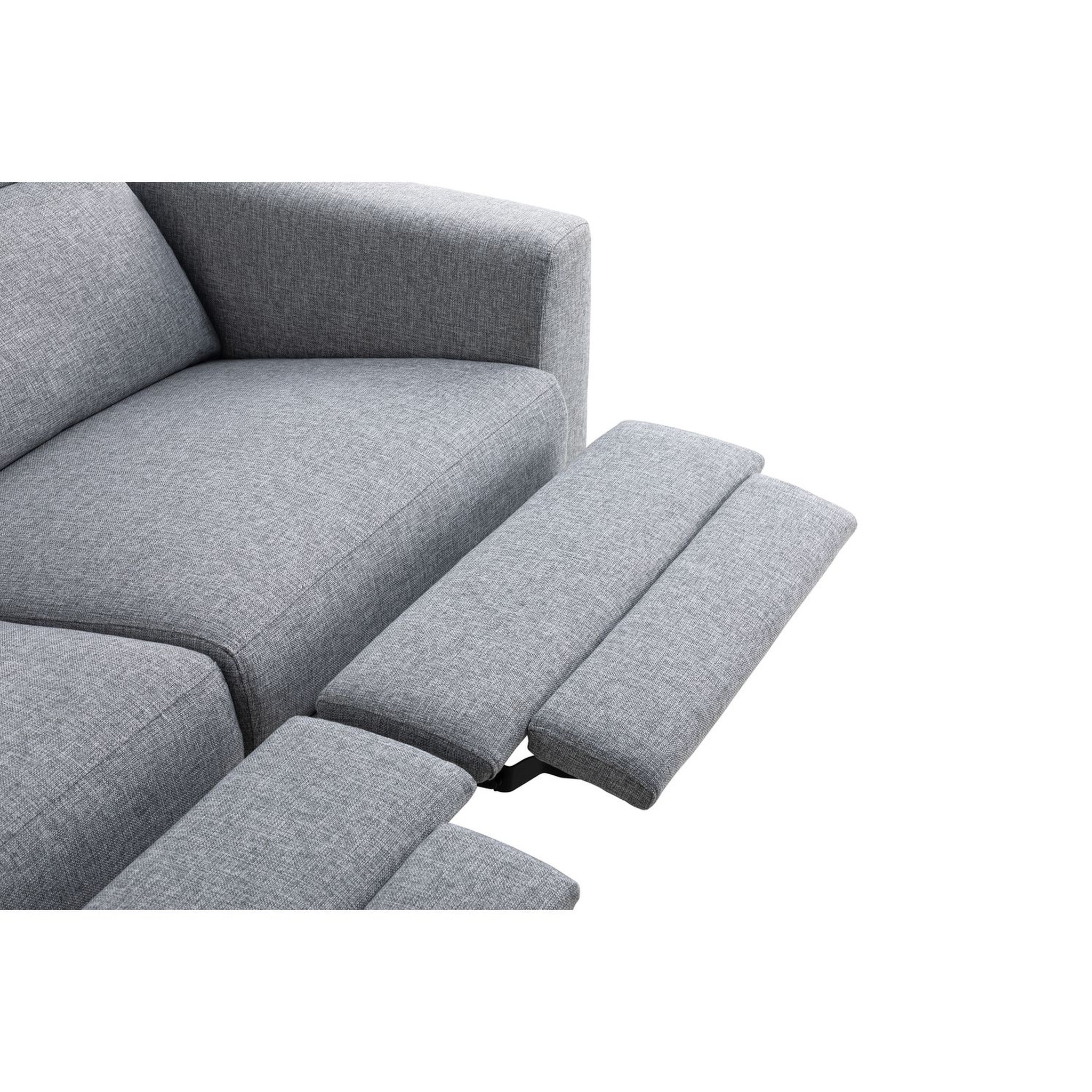 Voir la diapositive 7 : Canapé de relaxation  manuel 2,5 places en tissu coloris gris  et pieds bois hêtre BERKAM