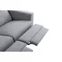 Canapé de relaxation  manuel 2,5 places en tissu coloris gris  et pieds bois hêtre BERKAM