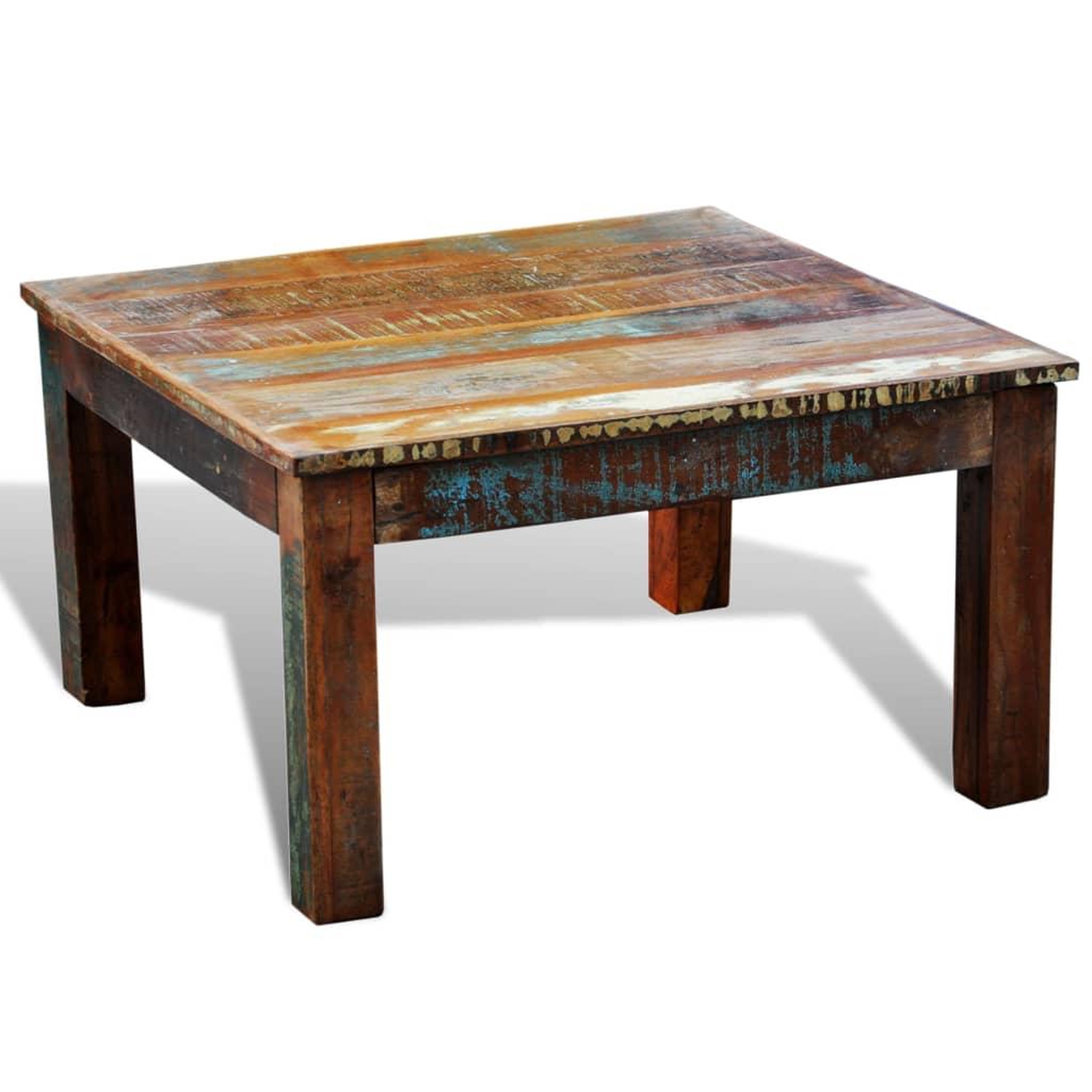 Voir la diapositive 3 : VIDAXL Table basse carree bois de recuperation