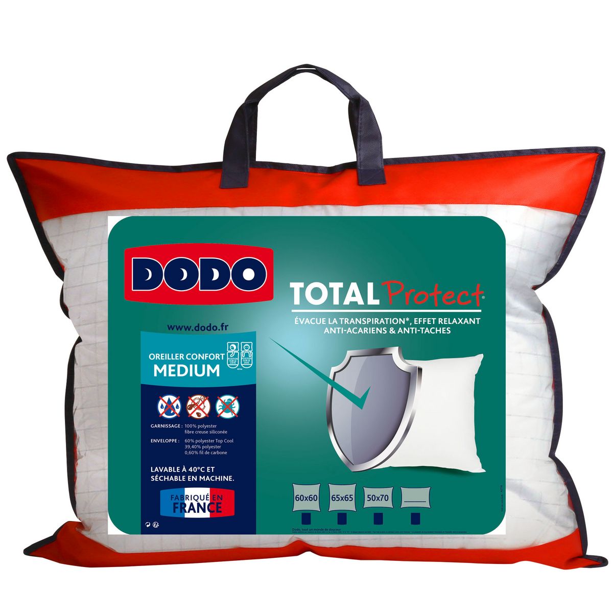DODO Oreiller moelleux en microfibre TOTAL PROTECT