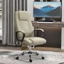HOMCOM Fauteuil de bureau à roulettes chaise manager ergonomique pivotante hauteur réglable lin beige
