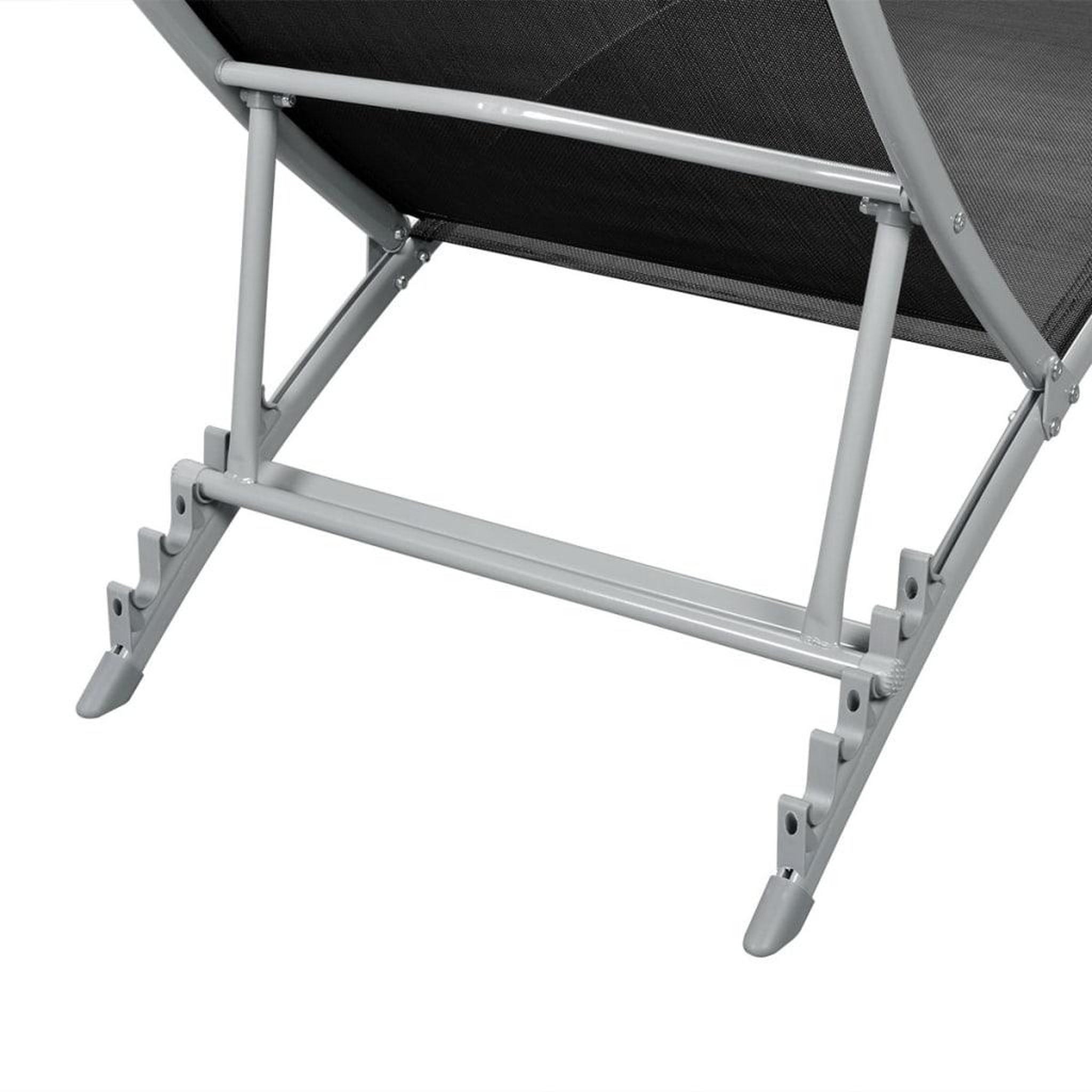 Voir la diapositive 3 : VIDAXL Chaise longue acier et textilene noir