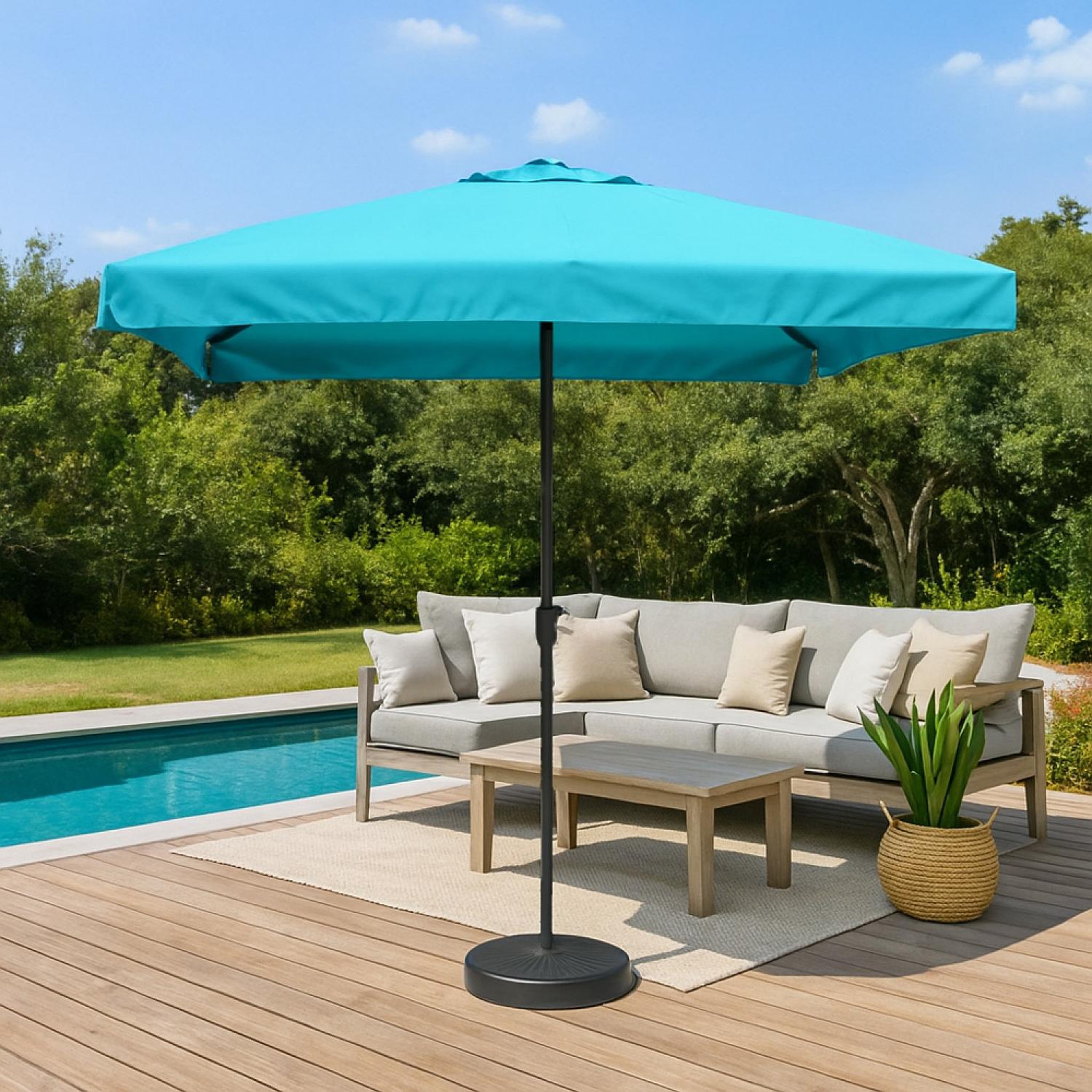 Voir la diapositive 2 : CONCEPT USINE Parasol  bleu  carré 295 x 295 m palerme