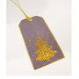  6 étiquettes cadeaux - Sapin de Noël à paillettes dorées