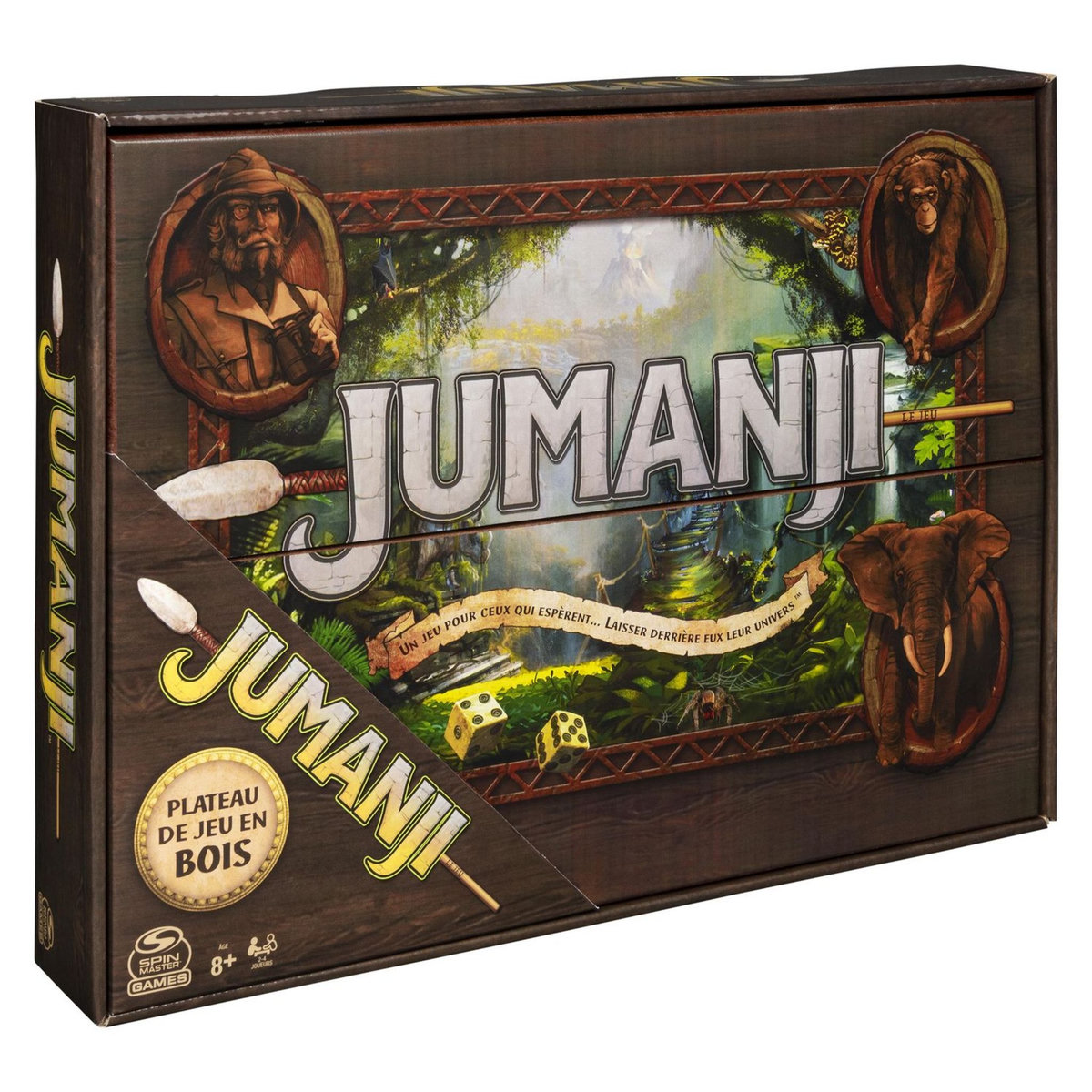 SPIN MASTER Jeu de société - Jumanji plateau bois rétro - nouvelle édition