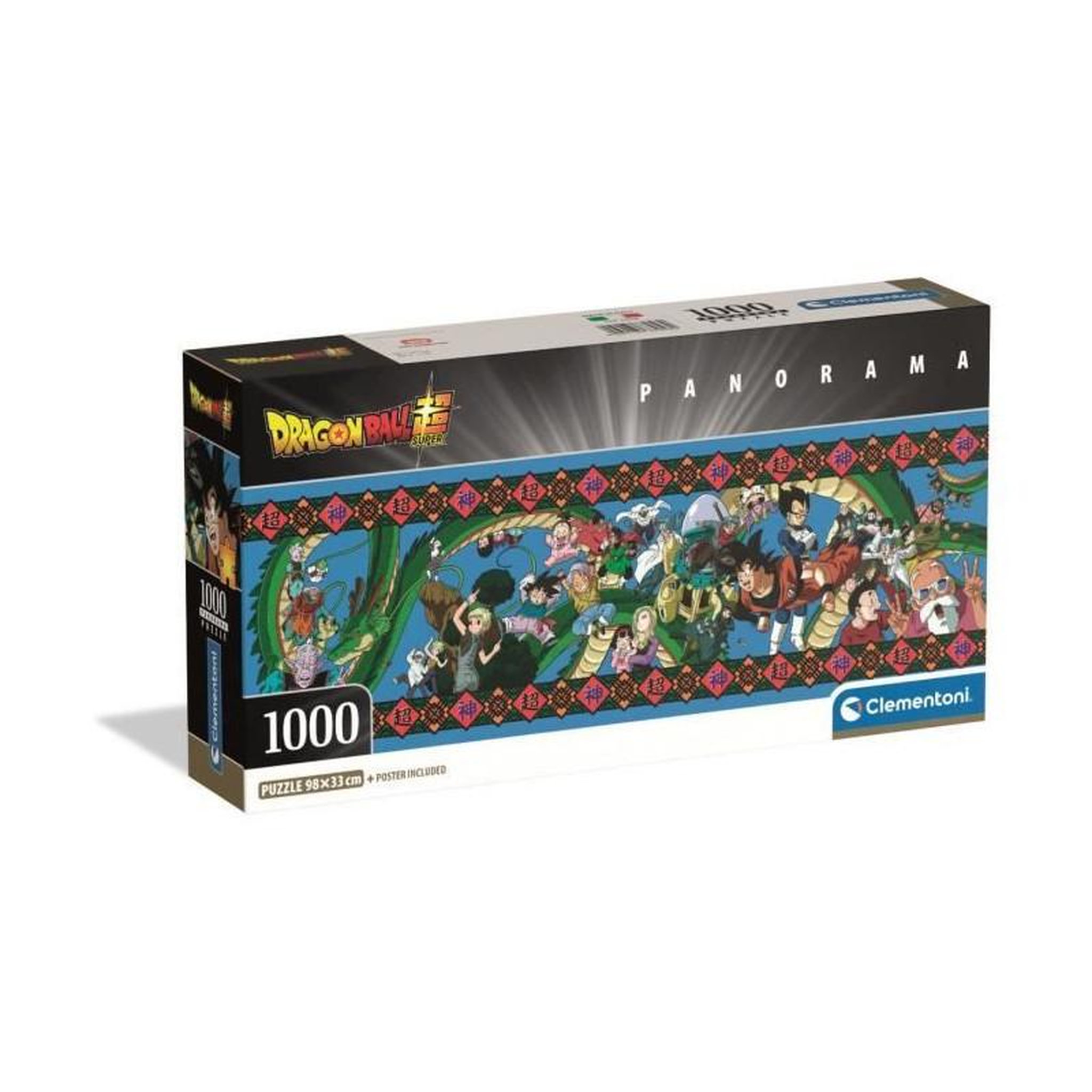CLEMENTONI Puzzle 1000 pièces Panorama Dragon Ball Super Compact – Clementoni