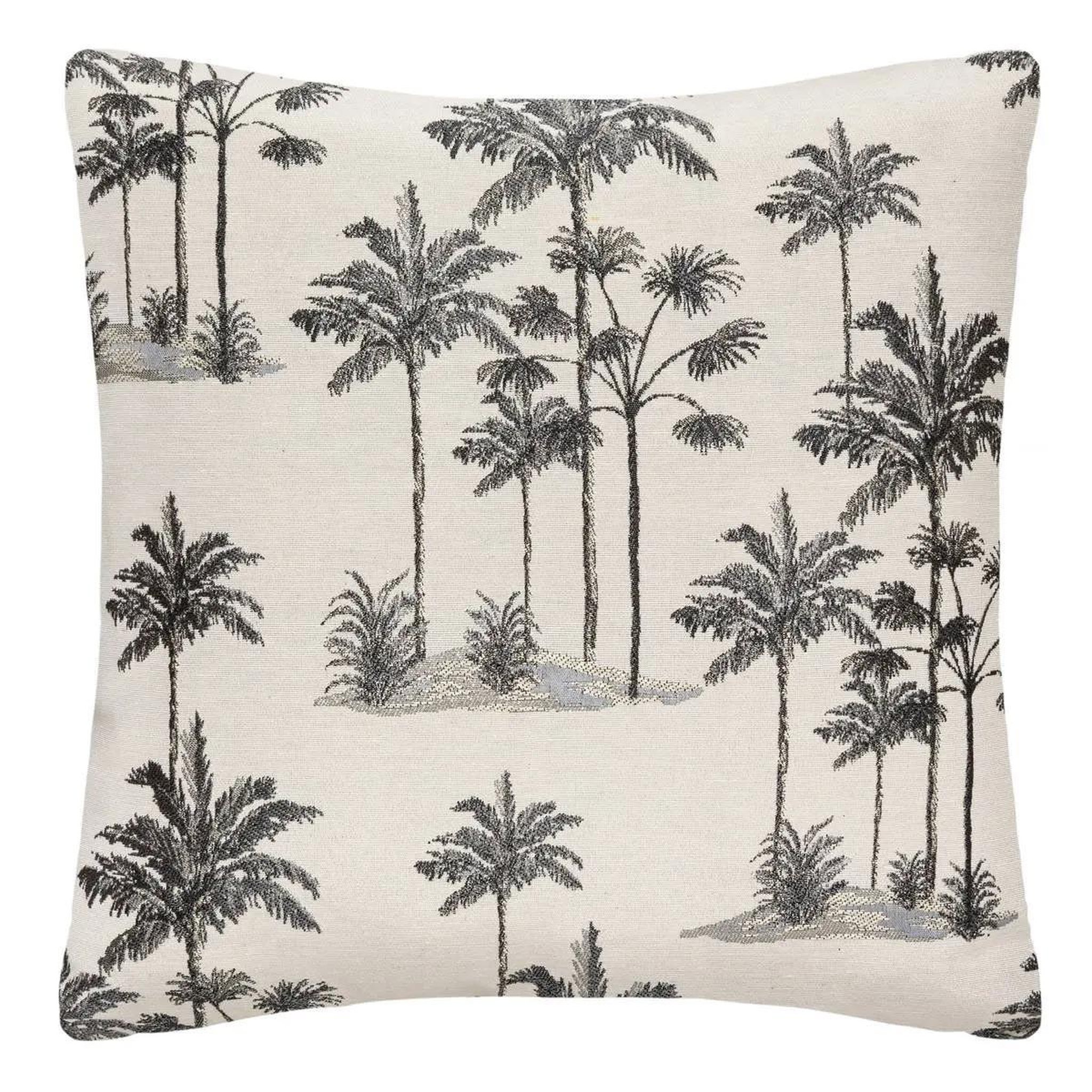 ATMOSPHERA Housse de coussin  palm  40x40cm noir & blanc
