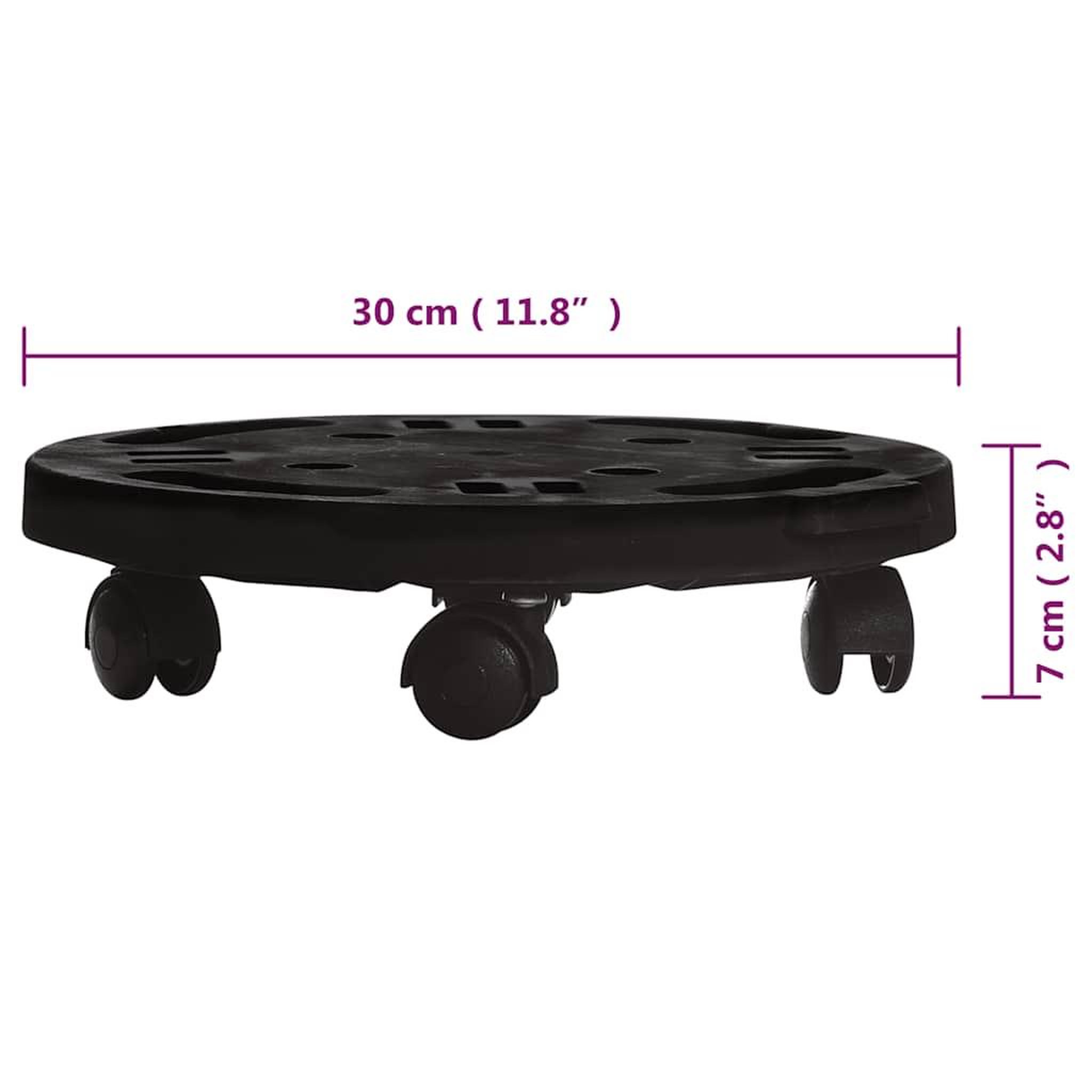 Voir la diapositive 6 : VIDAXL Support sur roulettes pour plantes Diametre 30 cm Noir 170 kg