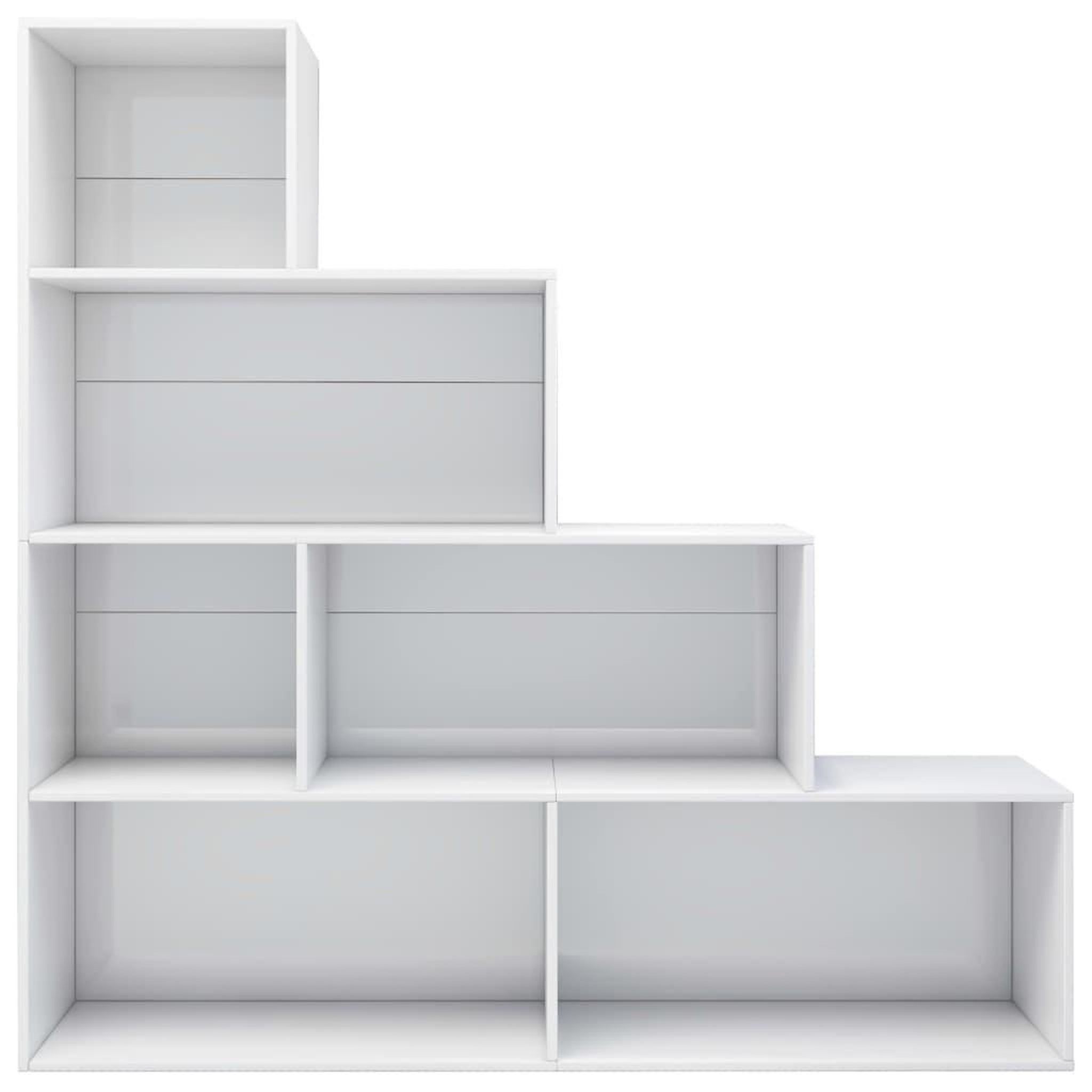 Voir la diapositive 4 : VIDAXL Bibliotheque/Separateur de piece Blanc brillant Bois ingenierie