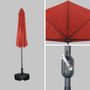 Voir la diapositive 5 : SWEEEK Parasol de balcon Ø250cm  – CALVI – Demi-parasol droit, mât central en aluminium avec manivelle d'ouverture