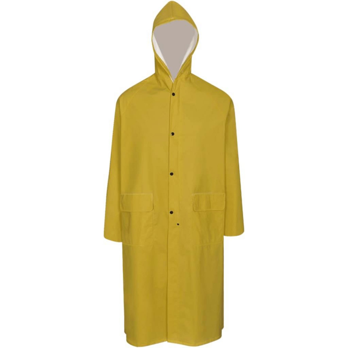 VIDAXL Manteau de pluie long impermeable resistant a capuche jaune XL