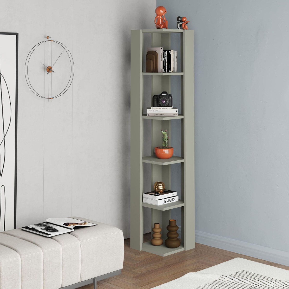 Habitat et Jardin Bibliothèque en bois  Nati  - 32 x 32 x 161 cm - Vert