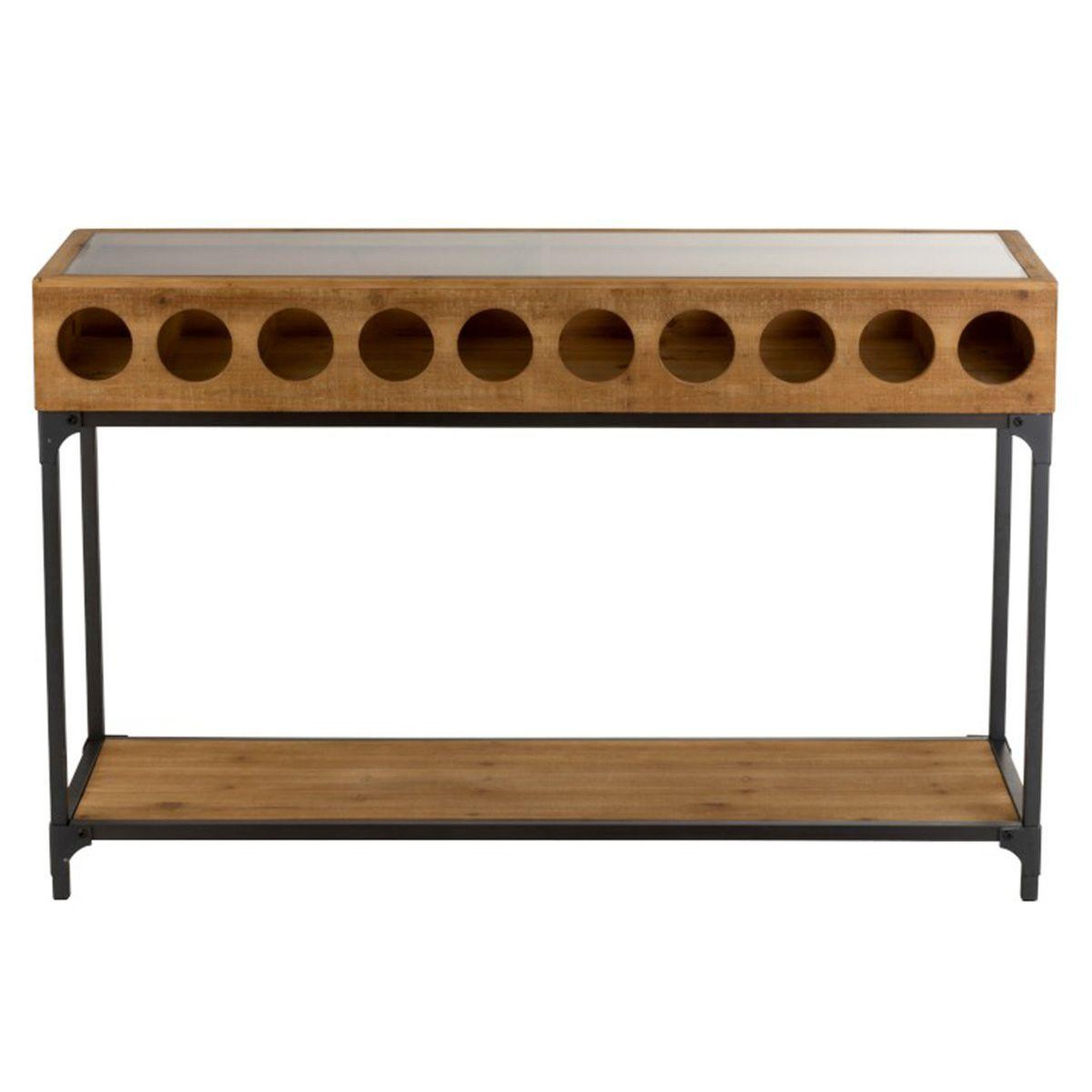 Voir la diapositive 2 : J-LINE Console range-bouteilles  vin  120cm naturel