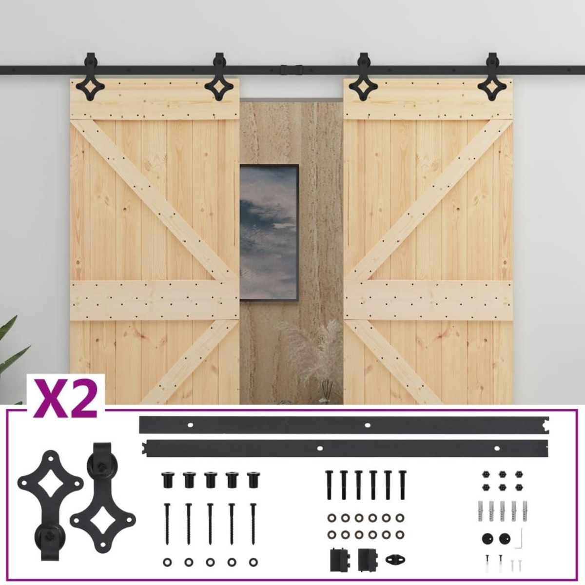 VIDAXL Porte coulissante avec kit de quincaillerie 90x210cm Pin massif