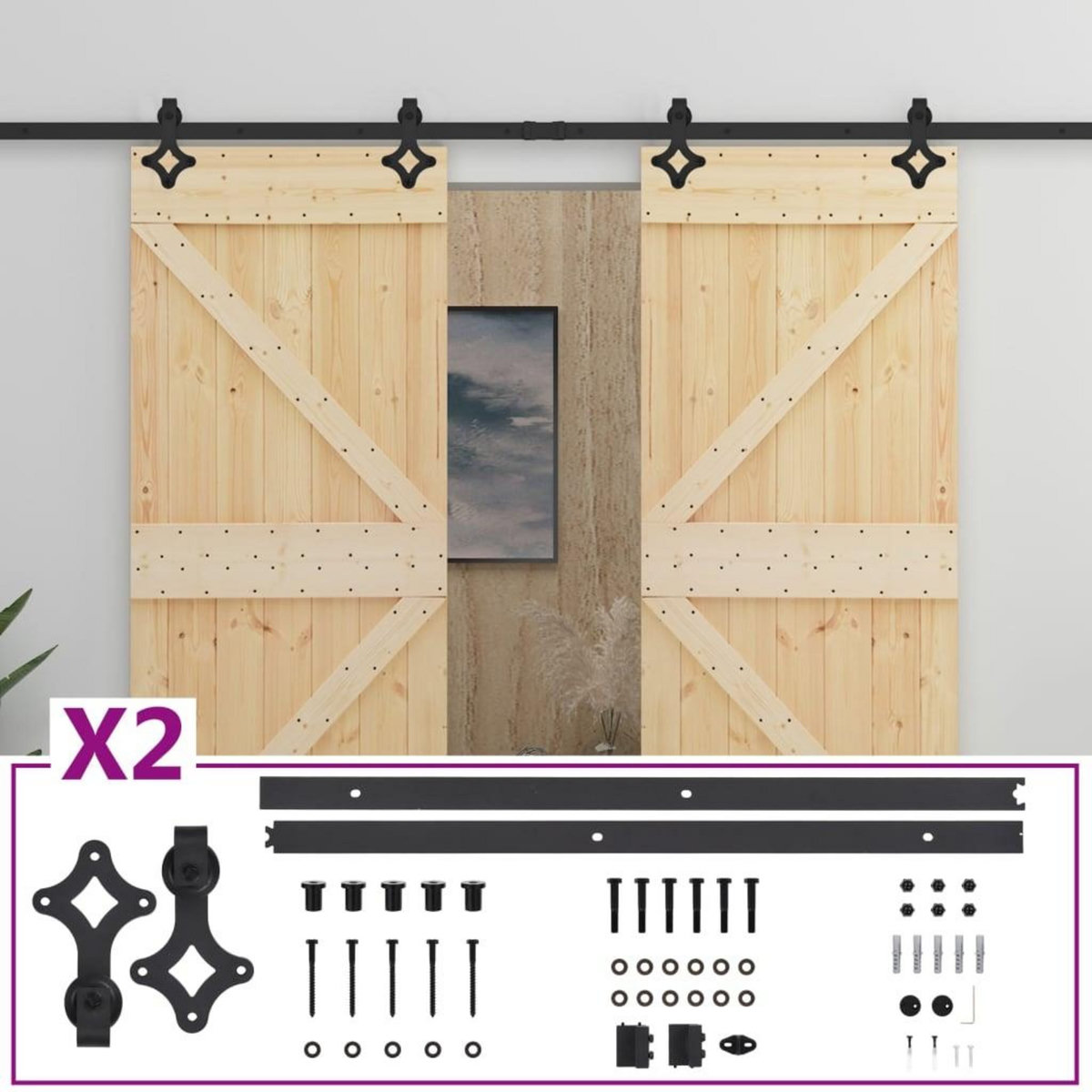 VIDAXL Porte coulissante avec kit de quincaillerie 90x210cm Pin massif