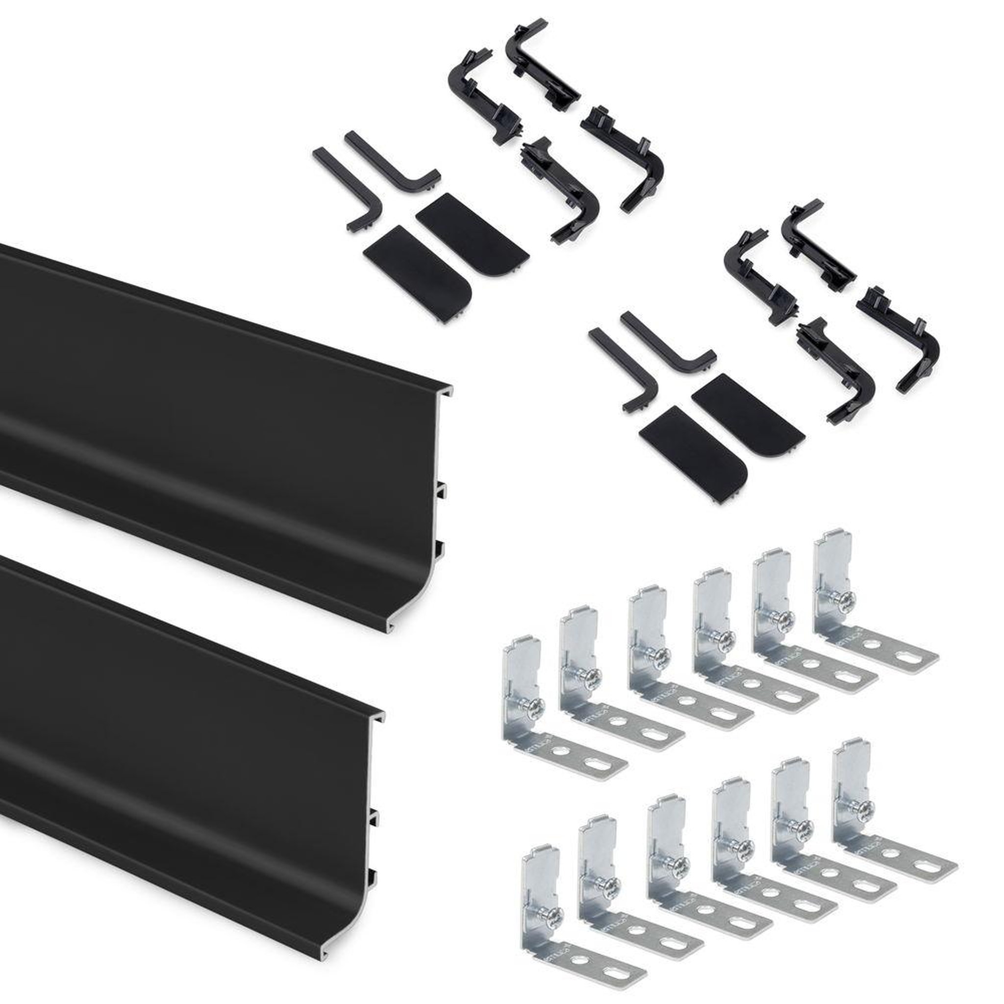 EMUCA SRL Kit Gola de profil supérieur pour meubles de cuisine, Peint en noir