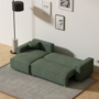 Voir la diapositive 4 : CONCEPT USINE Canapé convertible d'angle en velours côtelé vert COSY