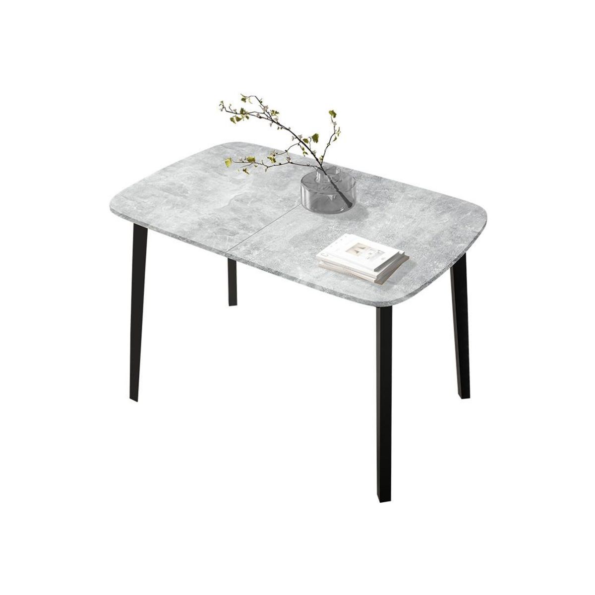 BEST MOBILIER Magov - table à manger extensible - gris et noir - 4 personnes