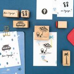 RICO DESIGN 6 tampons bois avec encreur - Voyage de vacances