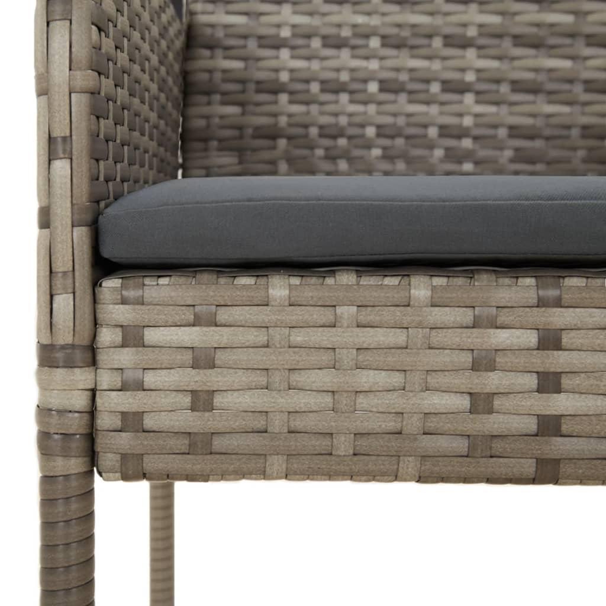 Voir la diapositive 5 : VIDAXL Ensemble a manger de jardin 9 pcs coussins gris resine tressee