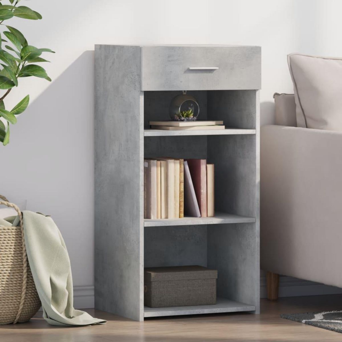 VIDAXL Buffet gris beton 45x42,5x93 cm bois d'ingenierie