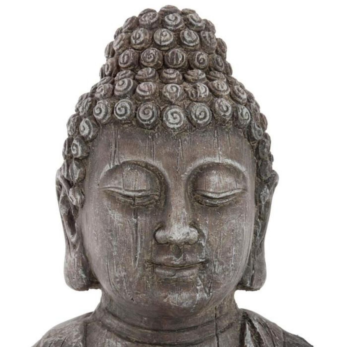 ATMOSPHERA Statuette de Bouddha  Effet Bois  49cm Gris