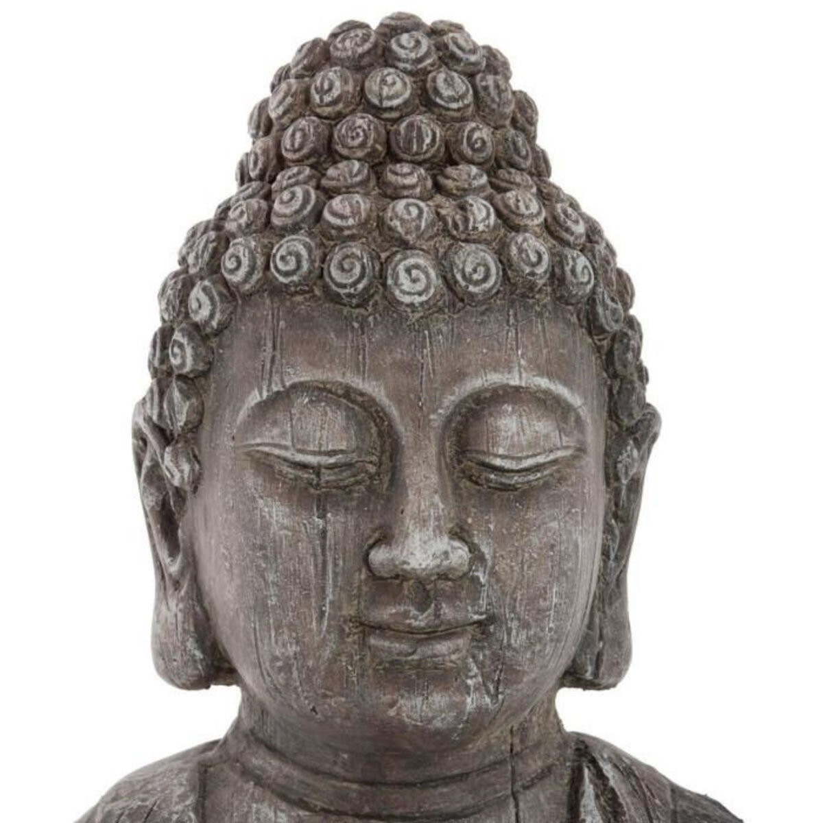 ATMOSPHERA Statuette de Bouddha  Effet Bois  49cm Gris