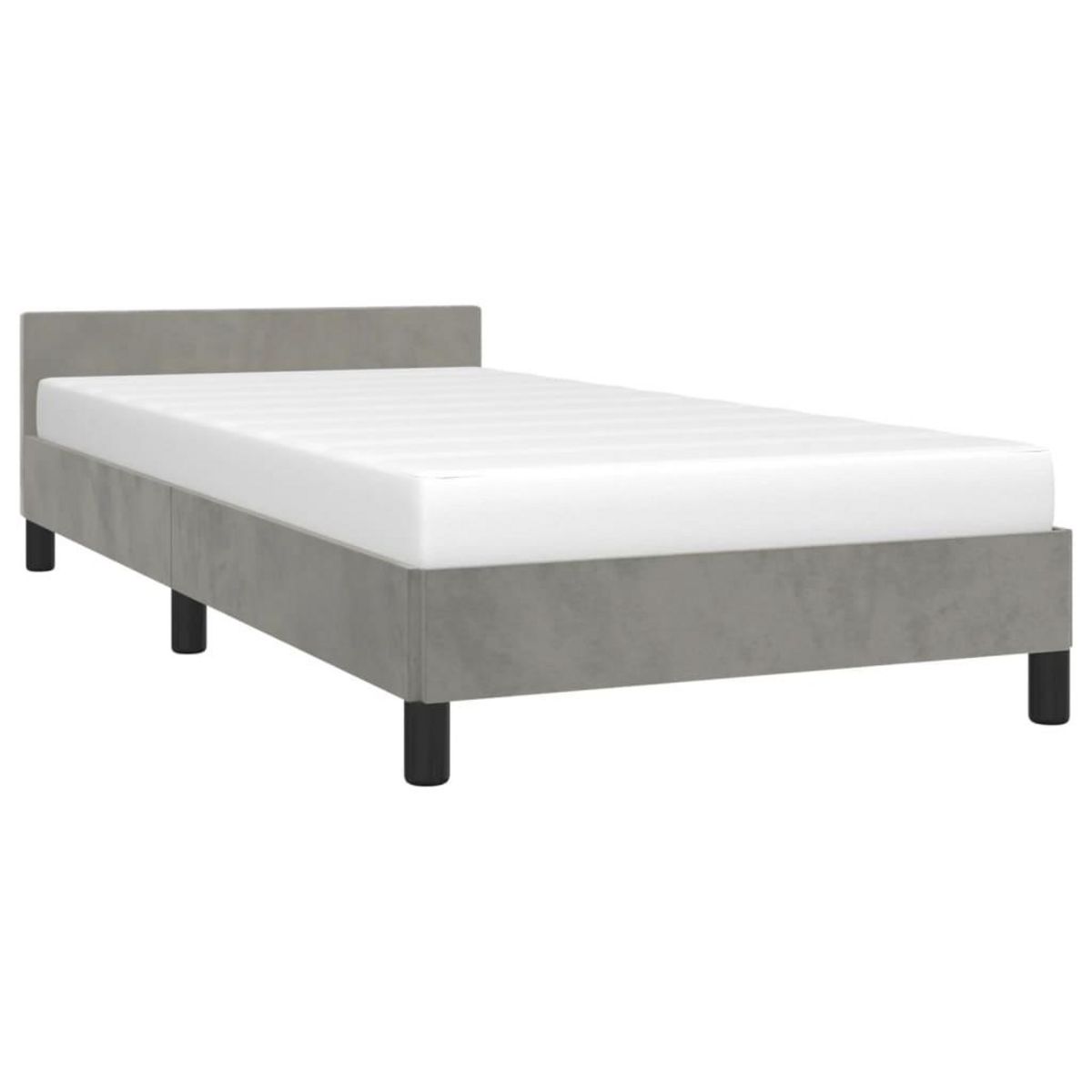 VIDAXL Cadre de lit sans matelas gris clair 90x200 cm velours