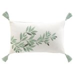 Paris Prix Coussin Déco Pompons  Nymphea  30x50cm Vert