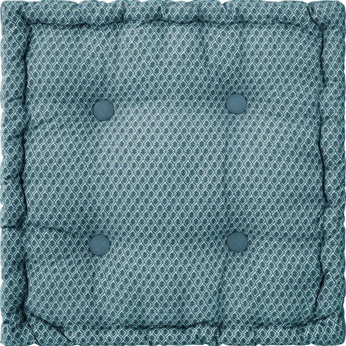 ATMOSPHERA Coussin de sol carré en coton à motif Otto