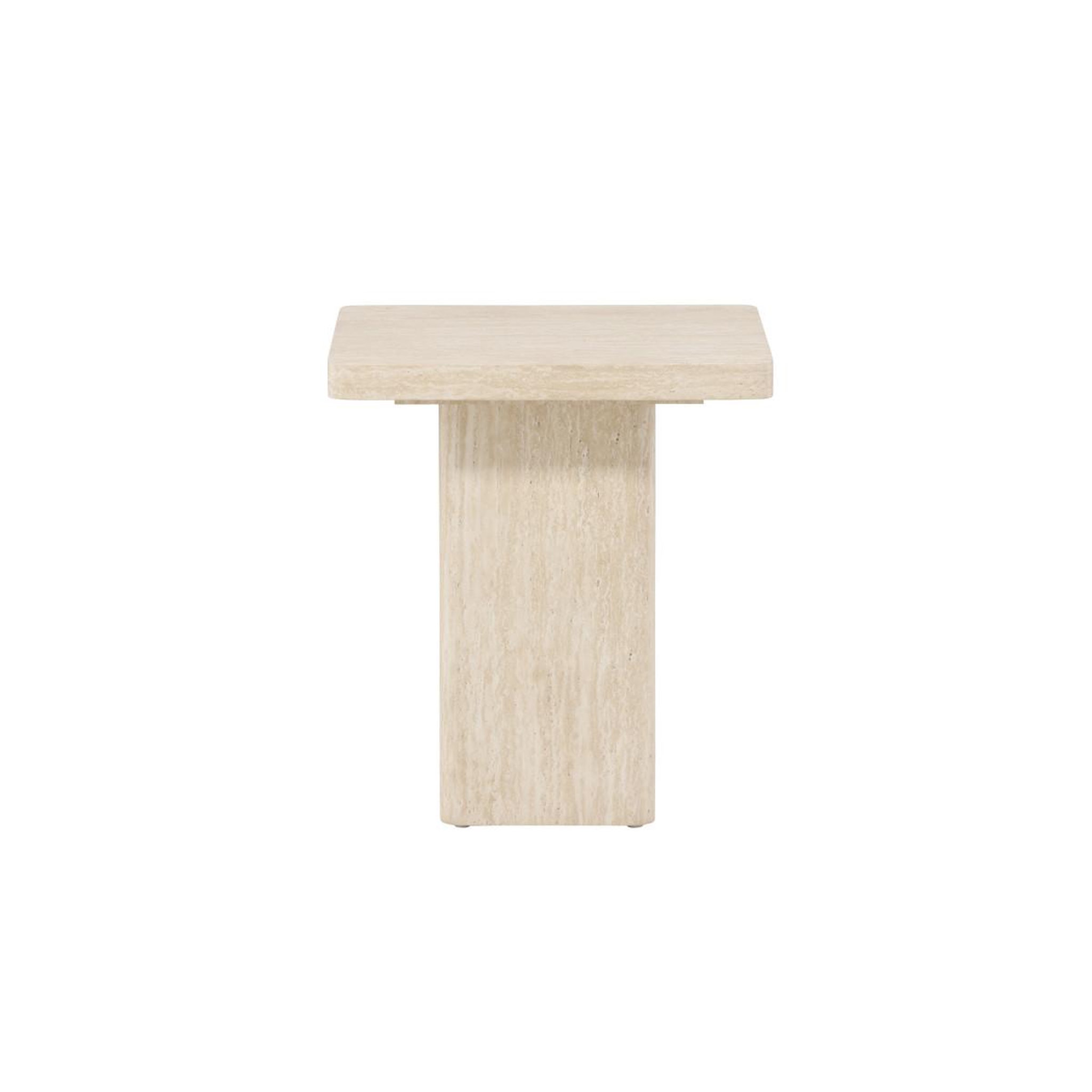 Voir la diapositive 3 : Paris Prix Table d'Appoint Effet Travertin  Qvart  56cm Beige
