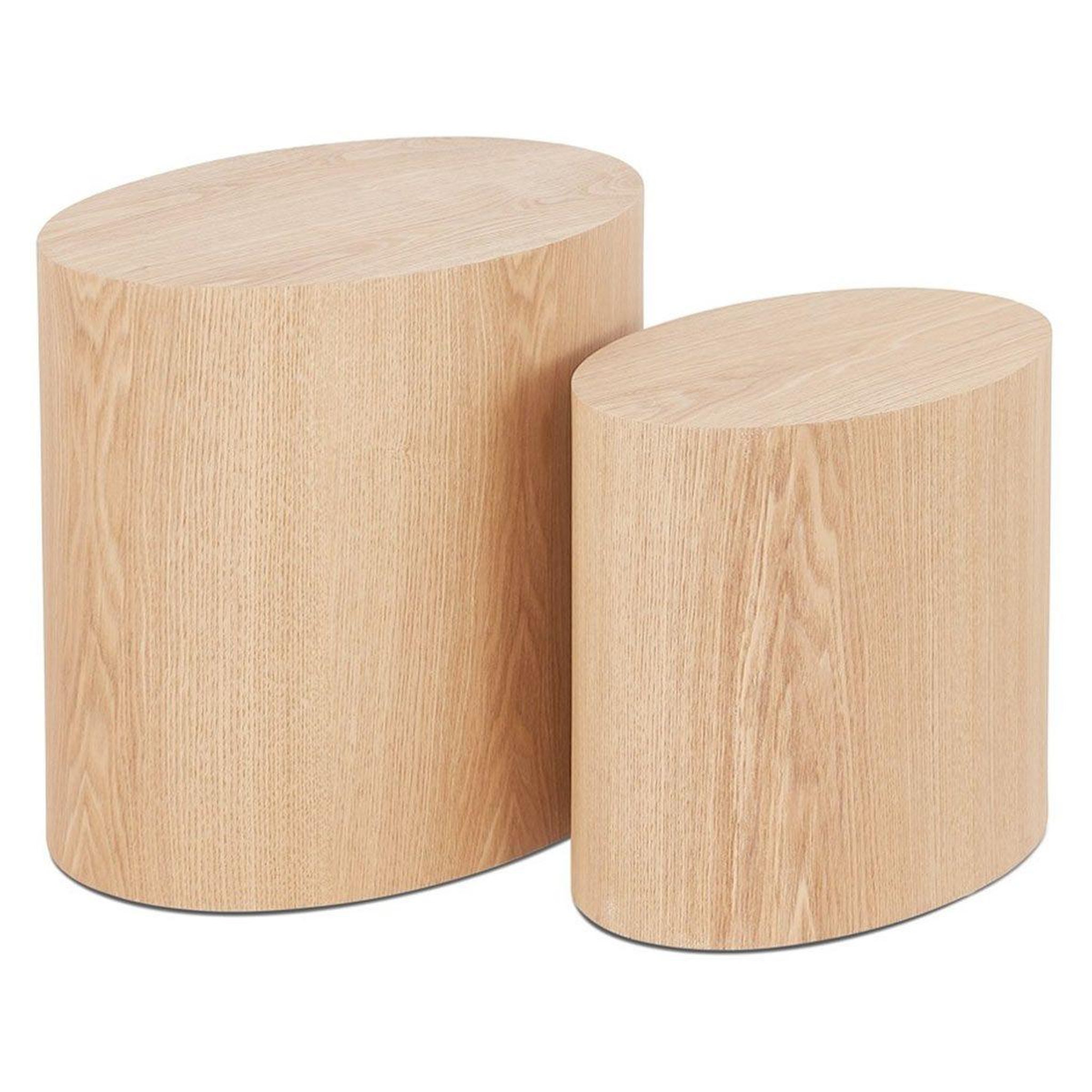 Voir la diapositive 1 : Paris Prix Lot de 2 tables d'appoint en bois  ibla  48cm naturel