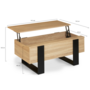 Voir la diapositive 5 : ID MARKET Table basse plateau relevable rectangulaire PHOENIX bois et noir