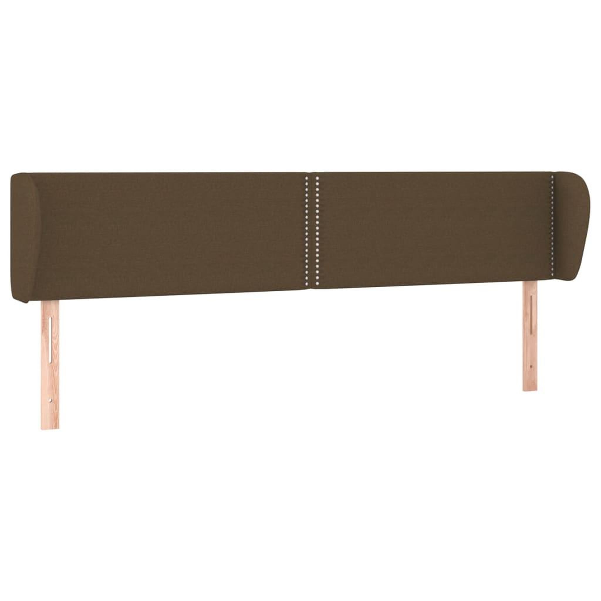 Voir la diapositive 2 : VIDAXL Tete de lit avec oreilles Marron fonce 183x23x78/88 cm Tissu