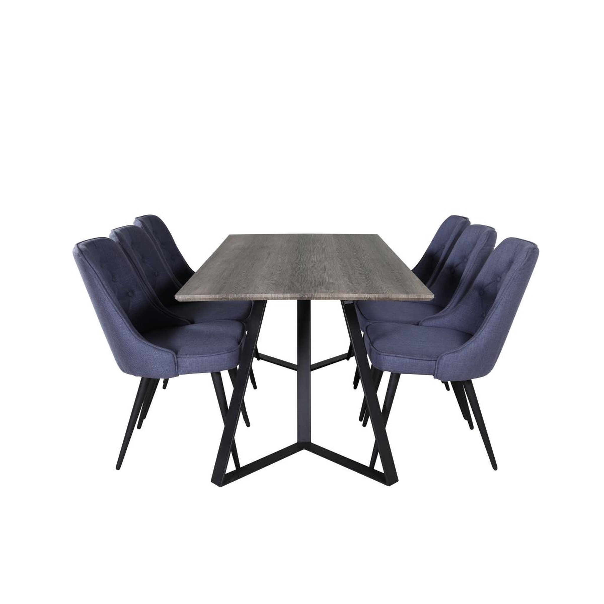Voir la diapositive 2 : Paris Prix Ensemble table à manger & 6 chaises  marina & deluxe  180cm naturel & bleu