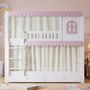 Voir la diapositive 2 : MERAX Lit superposé 90x200cm bois et mdf coloris blanc+rose