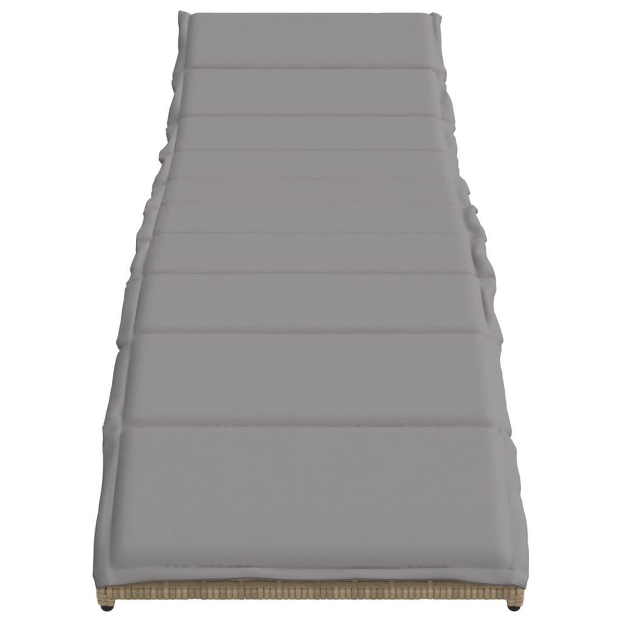 Voir la diapositive 4 : VIDAXL Chaise longue avec coussin beige 55x199x50 cm resine tressee