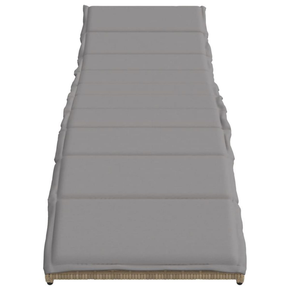 VIDAXL Chaise longue avec coussin beige 55x199x50 cm resine tressee